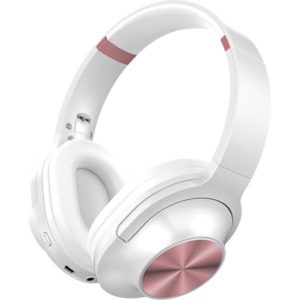 Koptelefoon - Aigi Moski - Draadloos - Bluetooth - On Ear - Wit/Roze