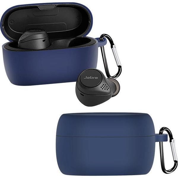 Jabra Elite (Active) 75t Hoesje – Siliconen Case met Clip – Blauw
