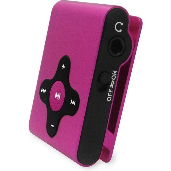 Denver MP3 Speler Roze voor +- 1000 liedjes + Sportclip + Earphones + Autolader