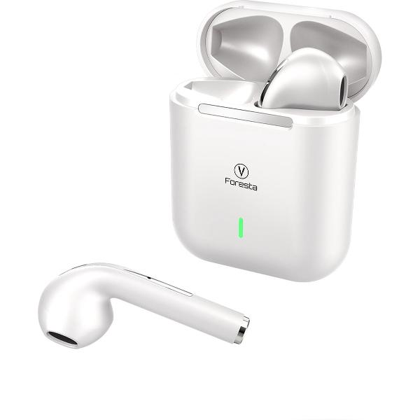 Foresta J18 Pro White - draadloze oordopjes - Bluetooth oortjes earbuds - voor Iphone en Android - Draadloos koptelefoon -