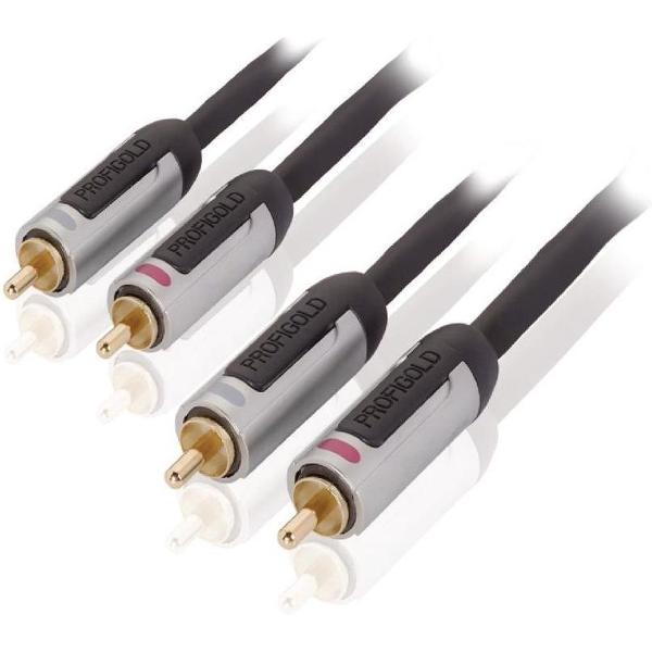 Profigold PROA4200 Stereo-audiokabel 2x RCA male - male 0,5 m zwart