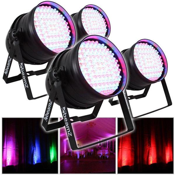 Par64 lichtset - BeamZ lichtset met 4 Par64 RGB LED spots