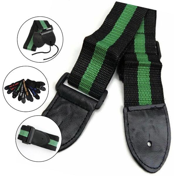 Professionele Verstelbare Stevige Gitaarband - Gitaarbanden - Guitar strap Band - Gitaarriem - Gitaar Riem - Bas Elektrische Akoestische Klassieke Gitaar - Verstelbaar - Nylon - Groen