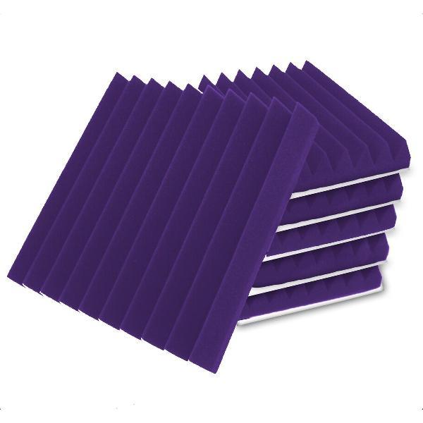 Zelfklevende geluidsisolatie | Akoestische panelen | isolatieplaten| Studioschuim | 30 x 30 x 5 cm | 6 stuks - Paars