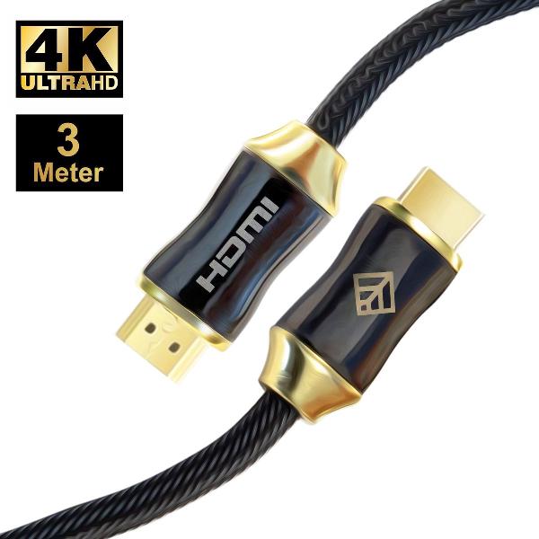 Lumora – HDMI 2.0 Kabel – 4K - Ultra HD - Gold Plated - 3 Meter – High Speed Cable – Full HD 1080p – 3D – 4K - Laptop - TV - Monitor – DVD – tablet – beeldscherm – HDMI naar HDMI
