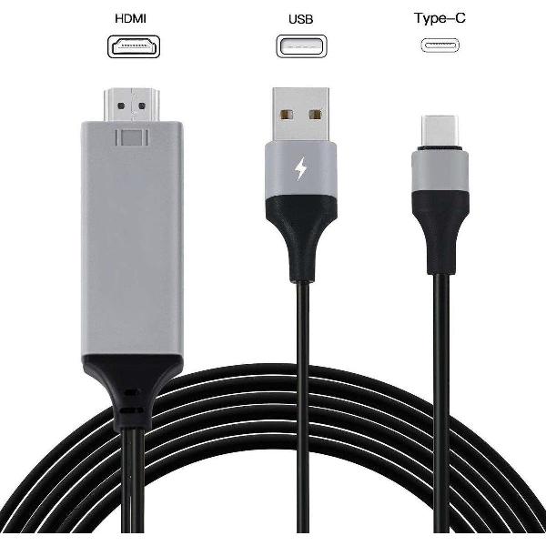 Type c naar HDMI + USB charger cable + 1.8m+ABS Cable+4K@60HZ