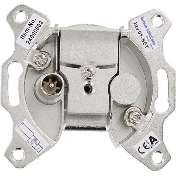 Braun telecom Coax stopcontact BTV01-UPC enkelgats einddoos incl. afdekplaat SAD 03
