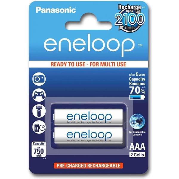 Panasonic - Eeneloop oplaadbare AAA batterij - 750 mAh - NiMH - 2 stuks
