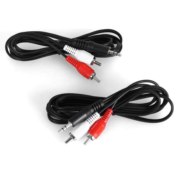 auna RCA-naar-3, 5 mm-jack-kabel - 1,5 m - 2 stuks