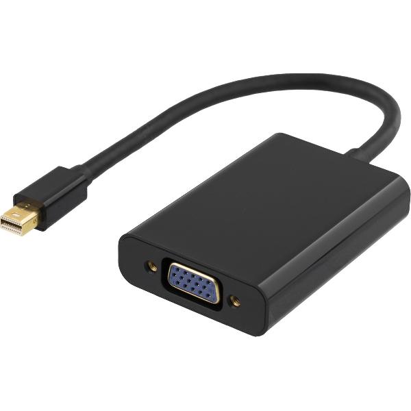 Deltaco DP-VGA13 tussenstuk voor kabels mini DisplayPort VGA Zwart
