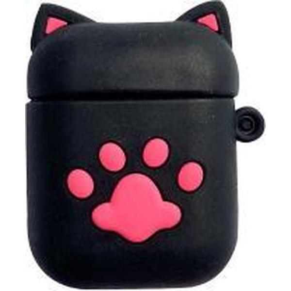 Hidzo Hoes voor Apple's Airpods 1/2 - Kat - Poot - Zwart - Siliconen