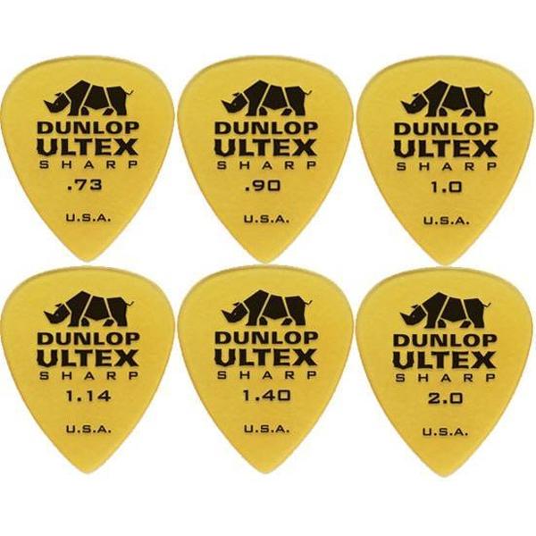 Dunlop plectrum Ultex Sharp pick SET 0.73 mm - 2.00 mm 6-pack