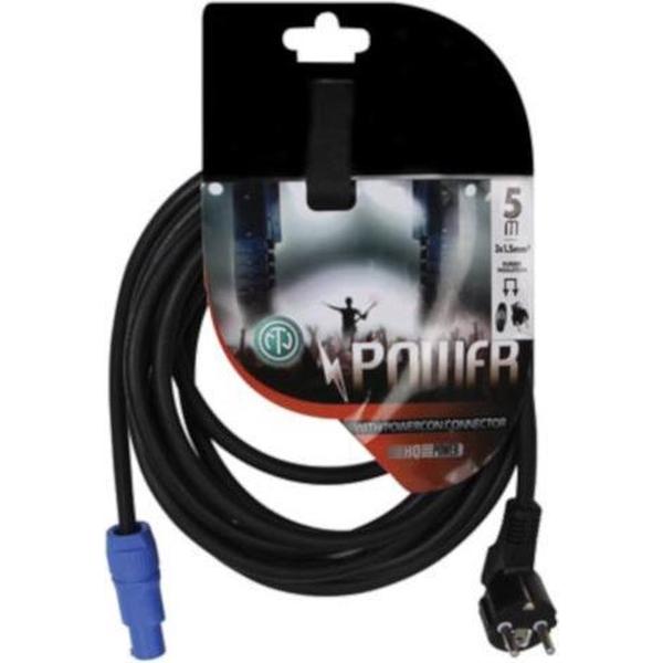 Hq-power Powercon Kabel 230v 5 Meter Rubber Zwart