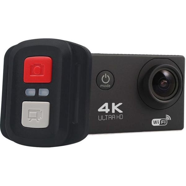 HAMTOD H9A Pro HD 4K WiFi-sportcamera met afstandsbediening en waterdichte behuizing, Generalplus 4247, 2,0 inch LCD-scherm, 170 graden groothoeklens (zwart)