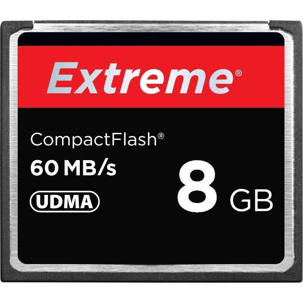 Compact flash card 8GB - Extreme - 400X lees snelheid, tot wel 60 MB/S - compact flash geheugenkaartje - 43×36
