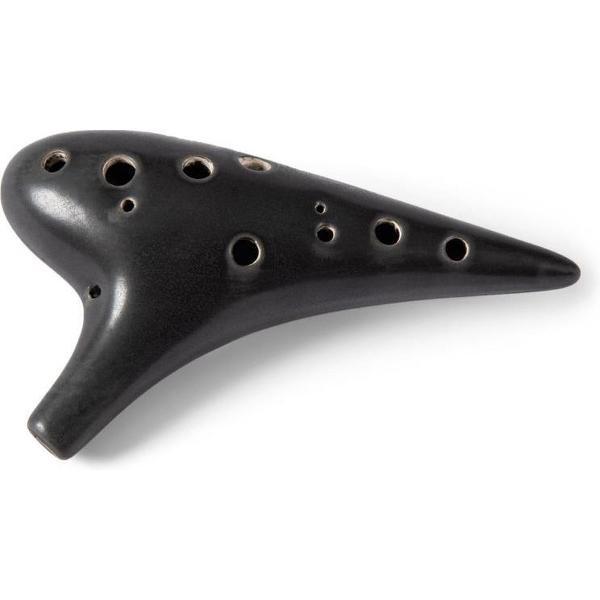 Soundscape 'Strenx' Ceramic 12-Hole Ocarina in C Major - Matt Black + Accessories