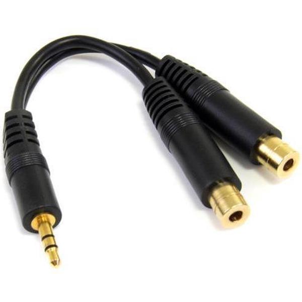 StarTech.com 15cm Stereo Splitterkabel Y-adapter 3,5mm Mannelijk naar 2x 3,5mm Vrouwelijk