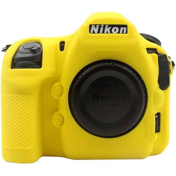 PULUZ zachte siliconen beschermhoes voor Nikon D850 (geel)
