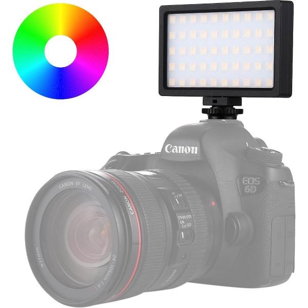 PULUZ Pocket 100 LED 800LM RGB Full Color Dimbaar LED Kleurtemperatuur Vloggen op camera Licht Fotografie Invullicht voor Canon, Nikon, DSLR-camera's, smartphones (zwart)