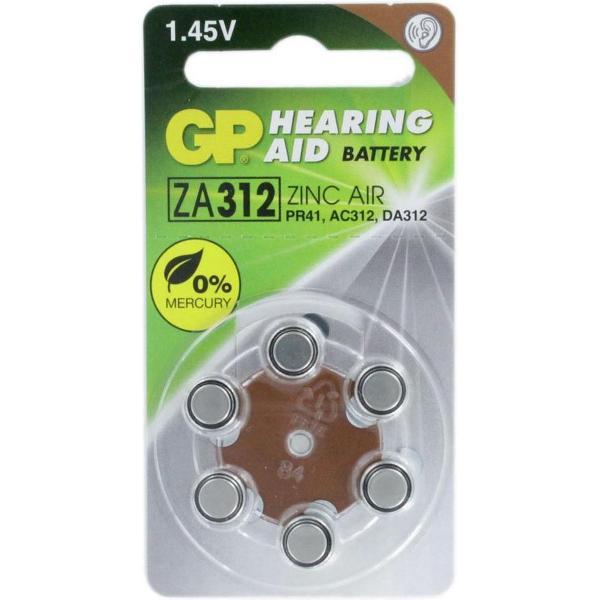 GP Hoorapparaat batterij ZA312 - 6 stuks