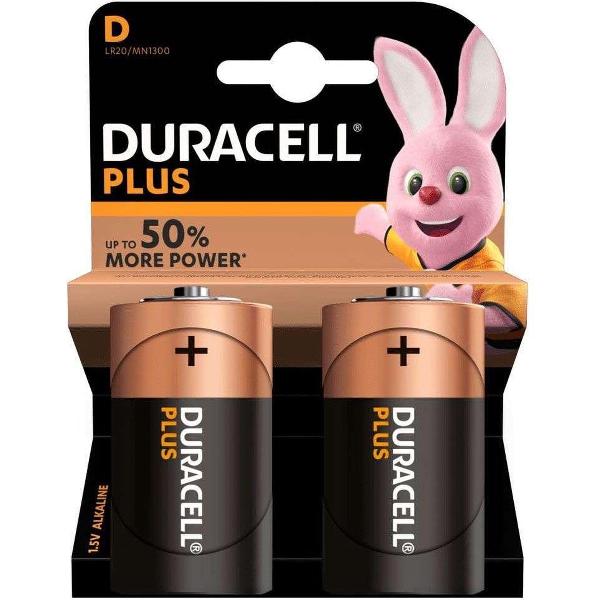 Duracell - Plus alkaline D-batterijen - 2 Stuks