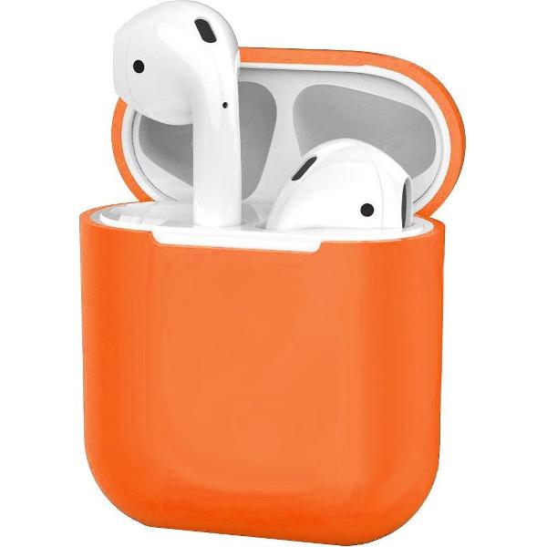 Hoes voor Apple AirPods 1 Case Siliconen Hoesje Ultra Dun - Donker Oranje