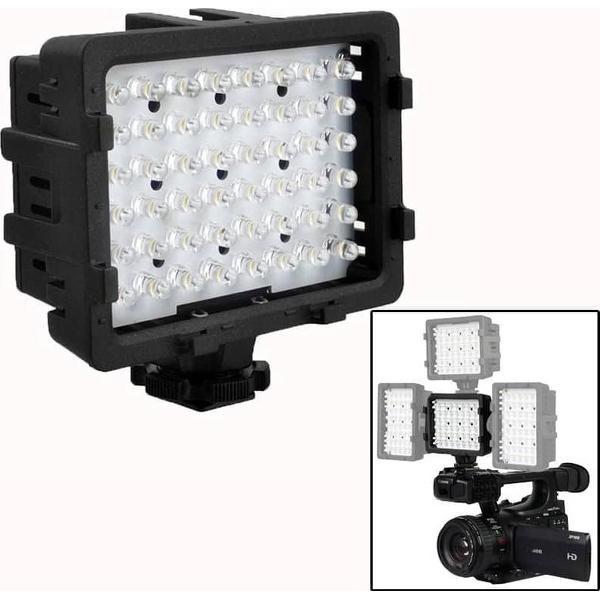 48-LED videolamp met 2 filters voor camera / videocamcorder (CN-48H) (zwart)