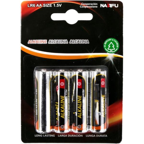 Batterij - Aigi Baty - AA/LR06 - 1.5V - Alkaline Batterijen - 4 Stuks - BES LED