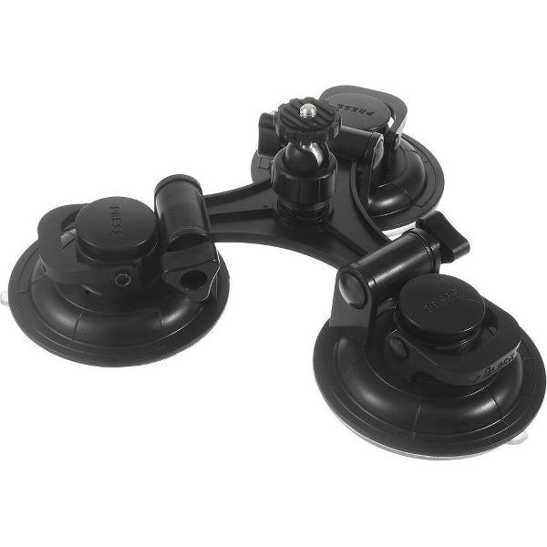 Shop4 - GoPro HERO9 Black Autohouder - 3-Zuignappen Zwart