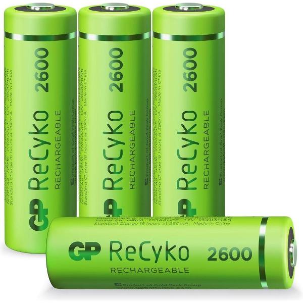 GP ReCyko Rechargeable AA batterijen (2600mAh) - 4 stuks