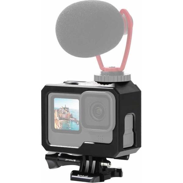 PULUZ Voor GoPro HERO9 Zwart ABS Plastic Border Frame Mount Beschermhoes met Gesp Basisbevestiging & Schroef (Zwart)