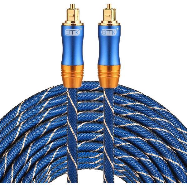 ETK Digital Toslink Optical kabel 25 meter / audio male to male / Optische kabel BLUE series - Blauw