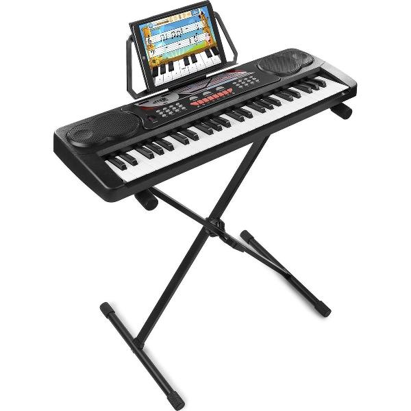 Keyboard piano - MAX KB8 keyboard met 49 toetsen en keyboard standaard - Zwart