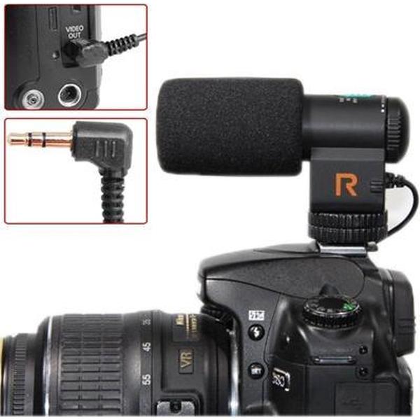 Mic-109 directionele stereomicrofoon met 90/120 graden pickup-schakelmodus voor DSLR en DV-camcorder (zwart)