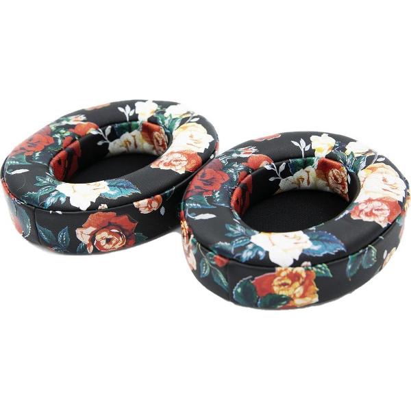 MMOBIEL Oorkussens Earpads geschikt voor: Beats Dr. DRE Studio 2.0 / 3.0 (ZWART/BLOEMEN) Koptelefoon