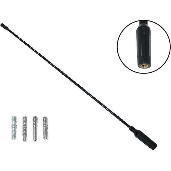 Automax Antenne vervangingsmast - Autotoebehoren - 41 cm - 4 adapters