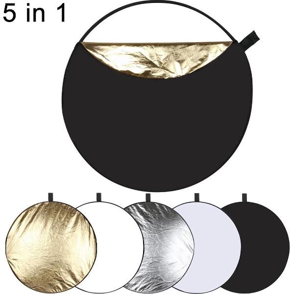 PULUZ 60 cm 5 in 1 (zilver / doorschijnend / goud / wit / zwart) Opvouwbare reflectorprint van fotostudio
