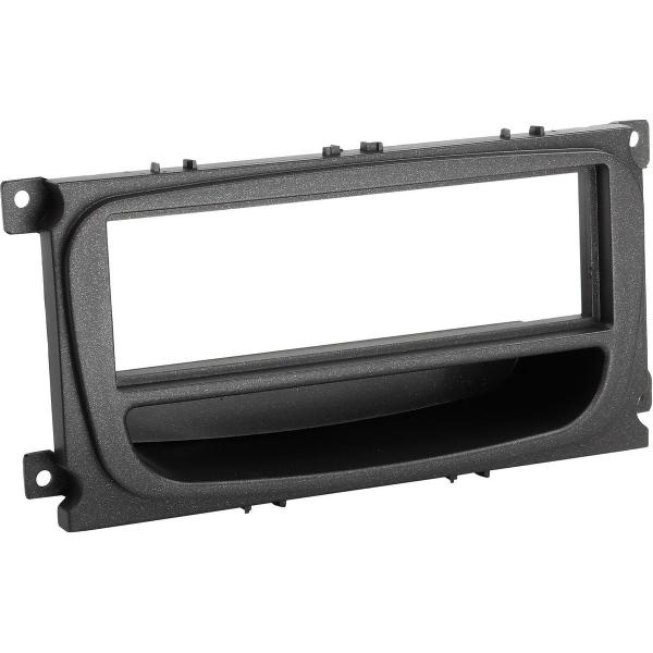 1-DIN Paneel met aflegbakje. Ford Mondeo /Focus / S-Max/ Galaxy Kleur: Zwart