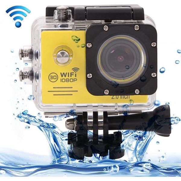 SJ7000 Full HD 1080P 2.0 inch LCD scherm Novatek 96655 WiFi Sport Camcorder camera met onderwaterbehuizing, 170 graden HD groothoeklens, 30 m waterdicht (geel)