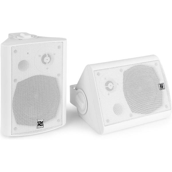 Bluetooth speakers - Power Dynamics DS50AW 100W speakerset met Bluetooth en AUX ingang - Auto-on functie - Incl. muurbeugels - Wit