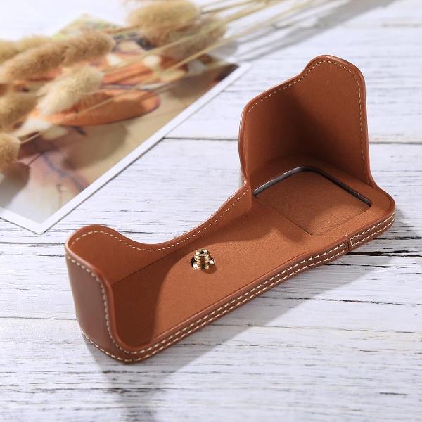 1/4 inch draad PU lederen camera half behuizing basis voor Sony A7S2 / A7R2 / A7K2 / A7 II (bruin)