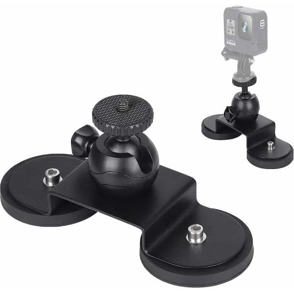 Auto-zuignapbevestiging voor GoPro HERO9 Black / HERO8 Black / 7/6/5/5 sessie / 4 sessie / 4/3 + / 3/2/1, Xiaoyi en andere actiecamera's, maat: M (zwart)