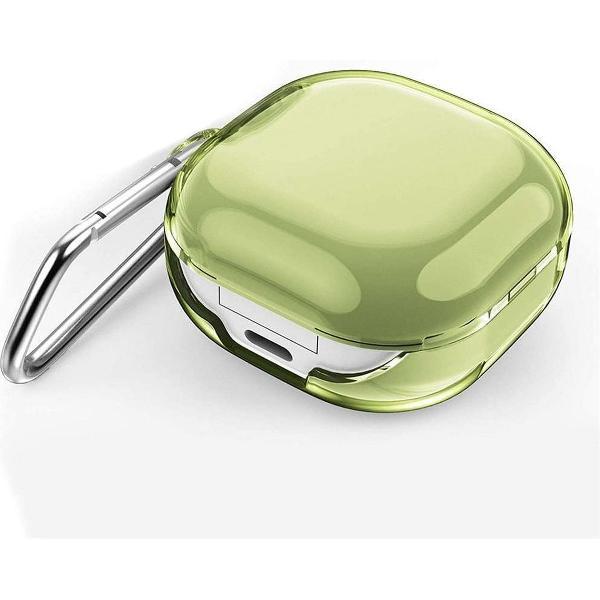 Case Cover Voor Samsung Galaxy Buds Pro / Samsung Galaxy Buds Live - Kunststof Transparant Groen | Watchbands-shop.nl