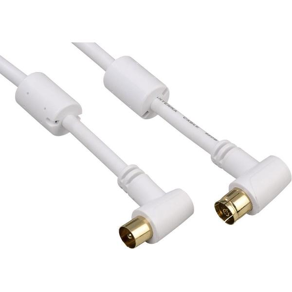 Hama Antennekabel COAX 90° verguld 3m 95DB 3sterren