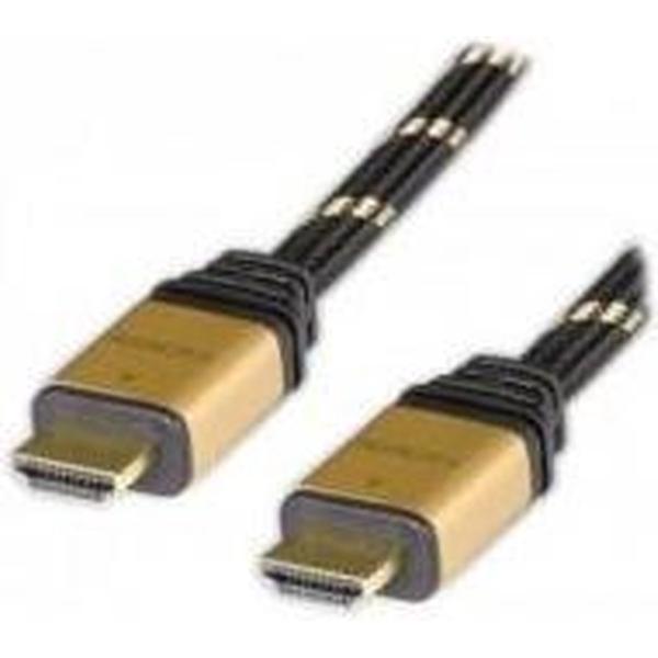ADJ 300-00011 HDMI kabel [HDMI / HDMI High speed M/M gouden connector Goud-zwart nylon 10m Blister]