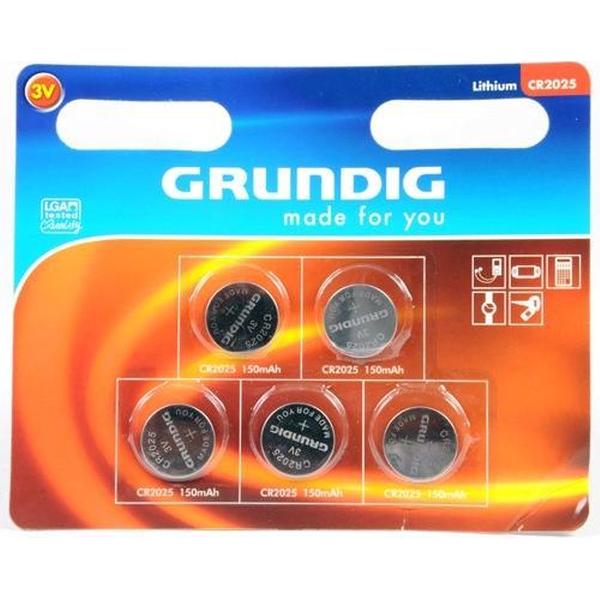 Grundig CR2025 Knoopcel Batterijen - 5 stuks