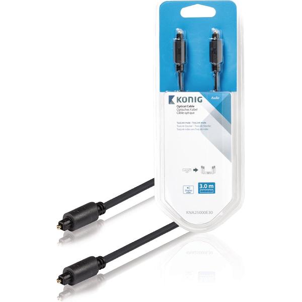 König optische kabel TosLink male - male 3,00 m grijs