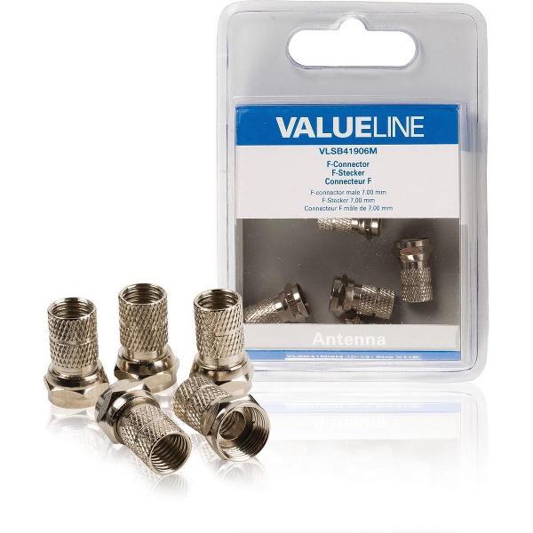 F-Connector 7.0 mm Male Metaal Zilver