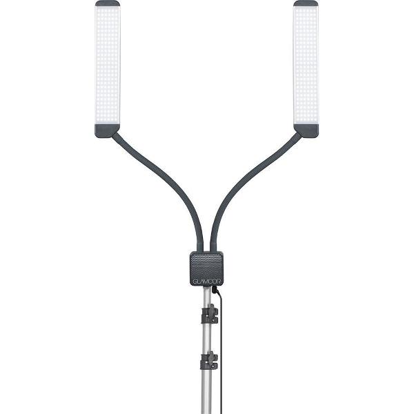 Glamcor Elite X Deluxe Sparkle Edition | HD LED Lighting |lamp set led ringlicht met statief | Studiolamp | Make-Up lamp | ergonomische bureaulamp