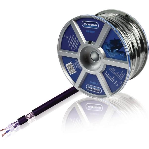 Bandridge LC4240 Microfoonkabel Op Haspel 2x 0.35 Mm² 100 M Zwart